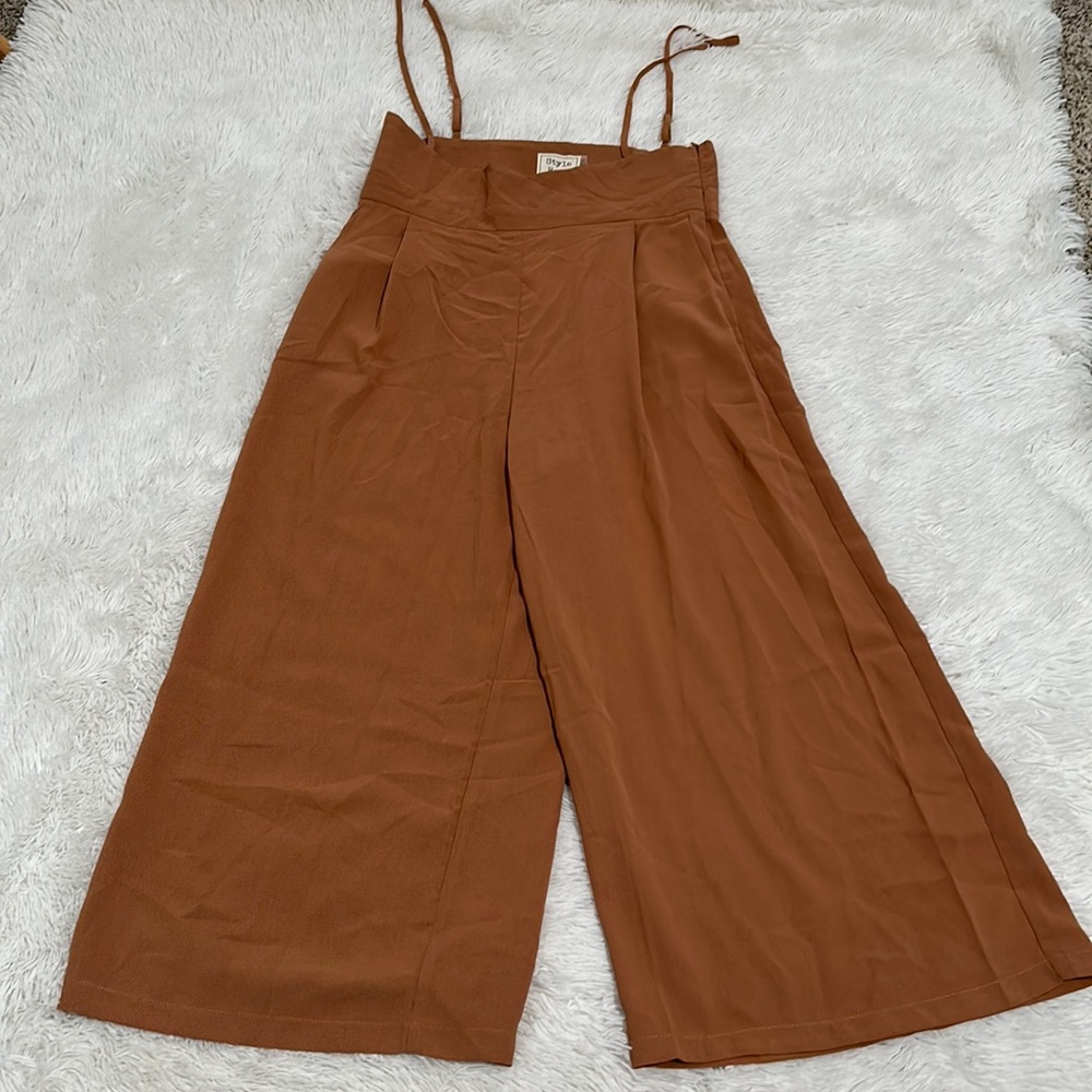 Brown Wide-Leg Jumpsuit